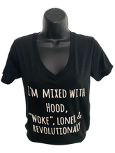 Load image into Gallery viewer, Mixed with Hood - Fitted V-Neck Tee