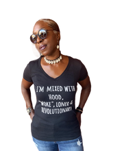Load image into Gallery viewer, Mixed with Hood - Fitted V-Neck Tee