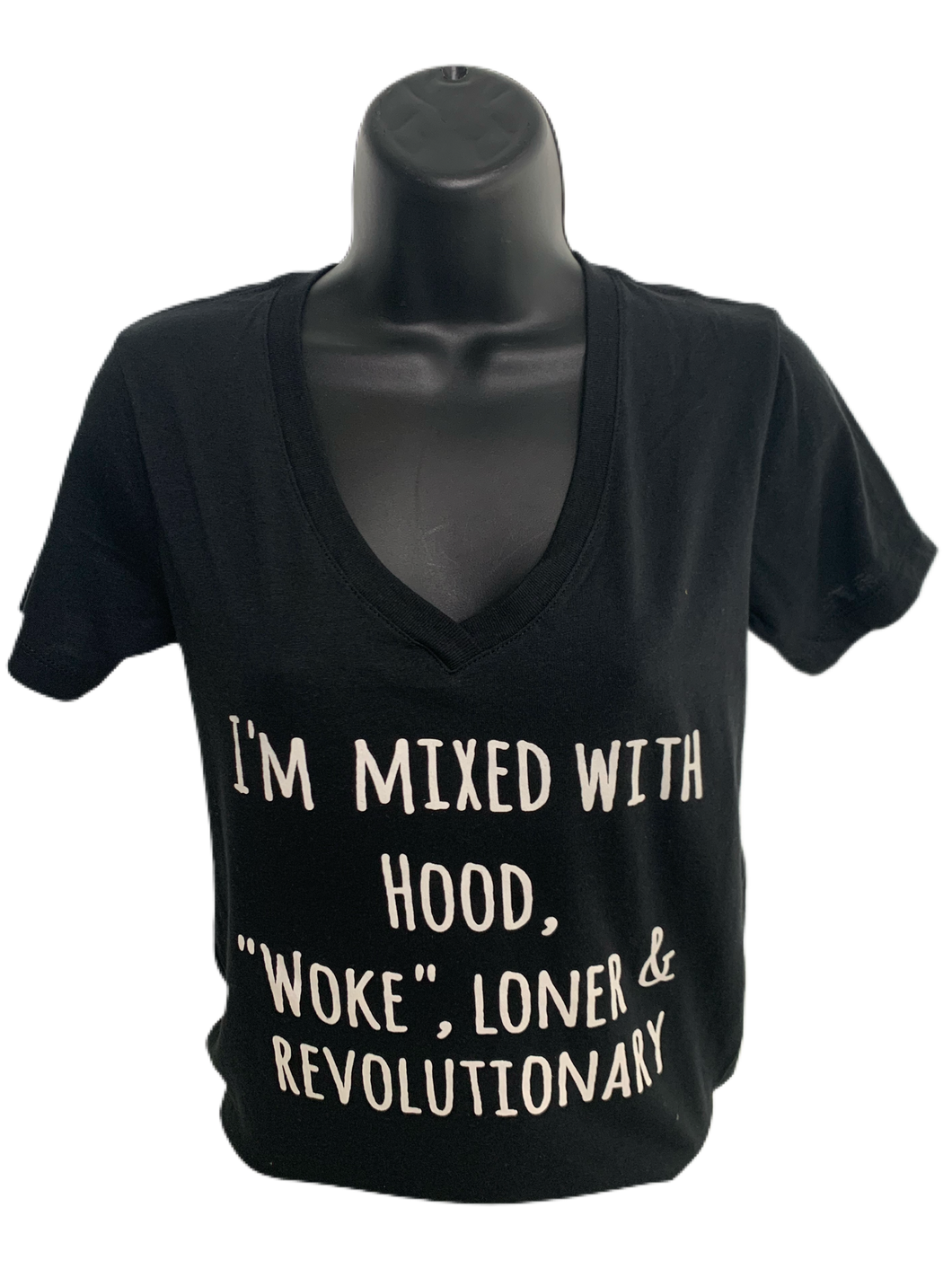 Mixed with Hood - Fitted V-Neck Tee